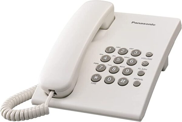 هاتف سلكي من باناسونيك - لون ابيض KX-Ts500 هاتف سلكي باناسونيك باللون الأبيض، سهل الاستخدام ويوفر صوتاً عالي الجودة. احصل عليه الآن وتمتع بالاتصالات السهلة والواضحة.